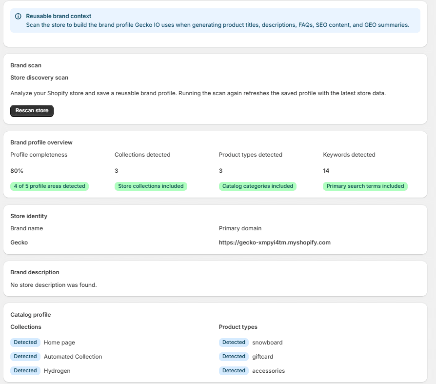 Build reusable brand context for better AI content